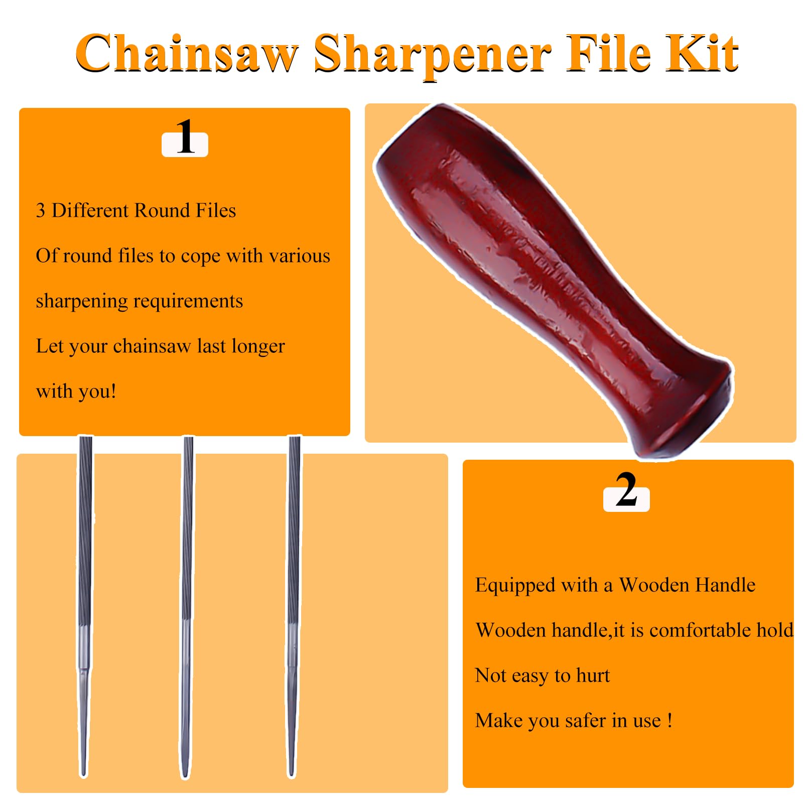 Mtanlo Professional Chainsaw Sharpening Kit, Chainsaw File File - Image 2