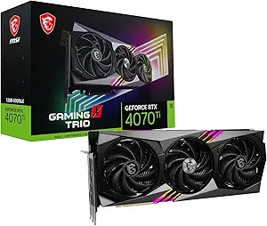 MSI Gaming GeForce RTX 4070 Ti 12GB GDRR6X 192-Bit HDMI/DP Nvlink Tri-Frozr 3 Ada Lovelace Architecture Graphics Card (RTX 4070 Ti Gaming X Trio 12G)