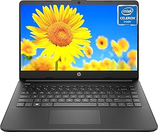 hp 2023 New 14 Inch Laptop for Student, Quad-Core Intel Celeron N4120, 16GB RAM, 192GB Storage(64GB eMMC+128GB Micro SD),12H Long Battery, UHD Graphics, Thin and Light, Jet Black,Win 11 Home S