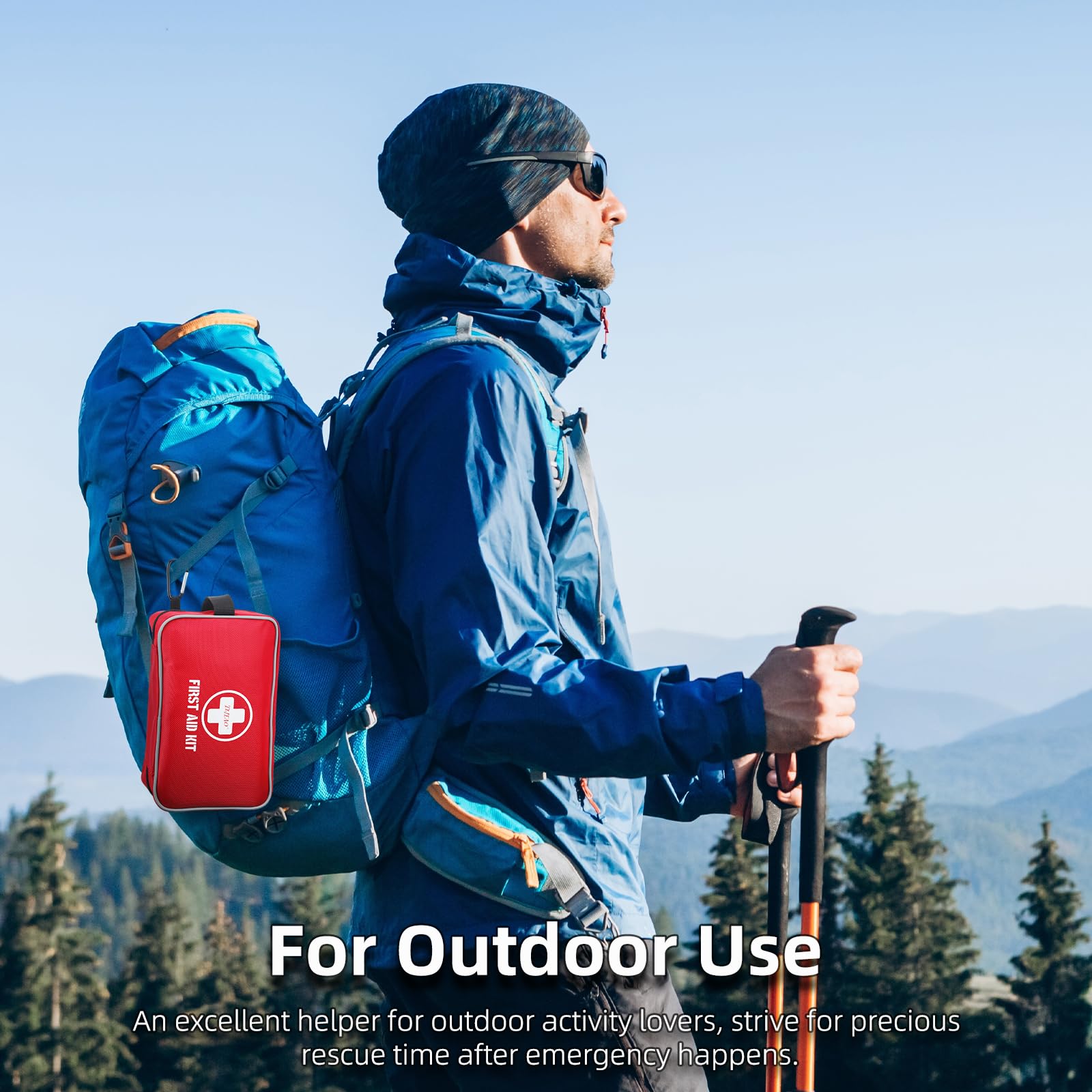 Kit de primeros auxilios de 330 piezas, kit de primeros auxilios premium impermeable y compacto para cualquier emergencia, ideal para el hogar, coche, viajes, camping, senderismo, camión