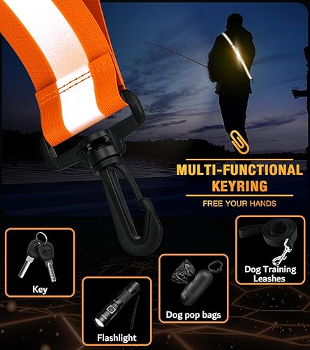Miniatura 6 de Cinturón reflectante LED de alta visibilidad, banda reflectante con brazalete para caminar por la noche, equipo de seguridad ajustable para correr,
