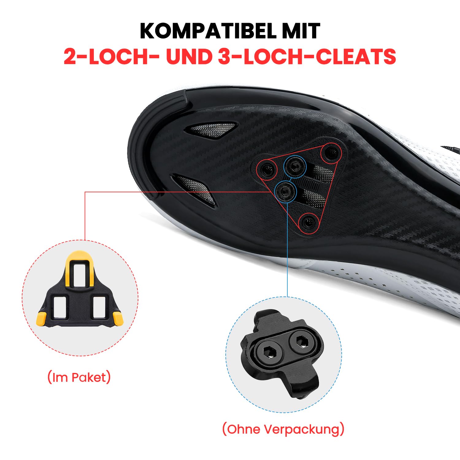 Feyenold Herren Fahrradschuhe Damen Radsport Schuhe SPD-SL Pedal SPD Look KEO Cleats
