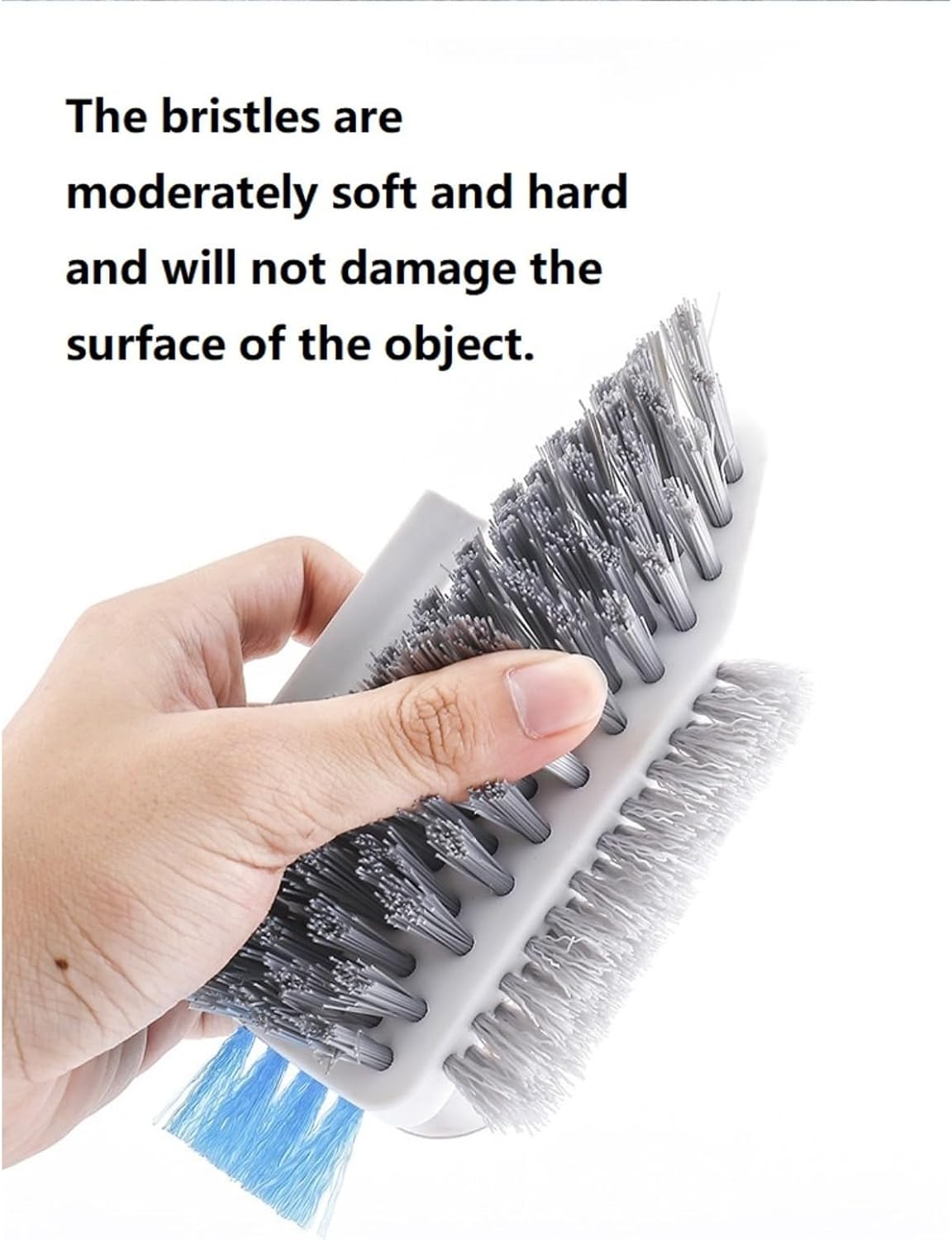 4-in-1 Grout and Corner Scrubber Brush with Scraper Tool for Tile Floor Cleaning Scratch Brushes Efficient Brush Cleaning-Brushes for Corners Gaps and Hard Reach Areas (White)