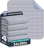Vista 8 de Almohadillas de incontinencia impermeables reutilizables para cama de incontinencia lavables, 8 tazas de absorción, protector de colchón