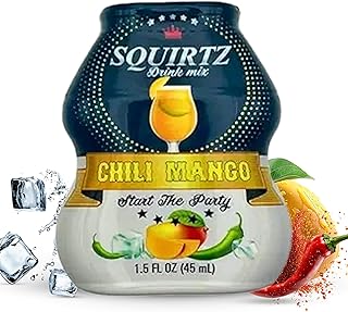 SQUIRTZ Drinks All-Natural Chili Mango Water Enhancer – 40% Real Fruit Juice, 22 Servings, Keto-Friendly Drink Mix, No Carbs, Sugar, Calories – Guilt-Free Spicy-Sweet Twist!
