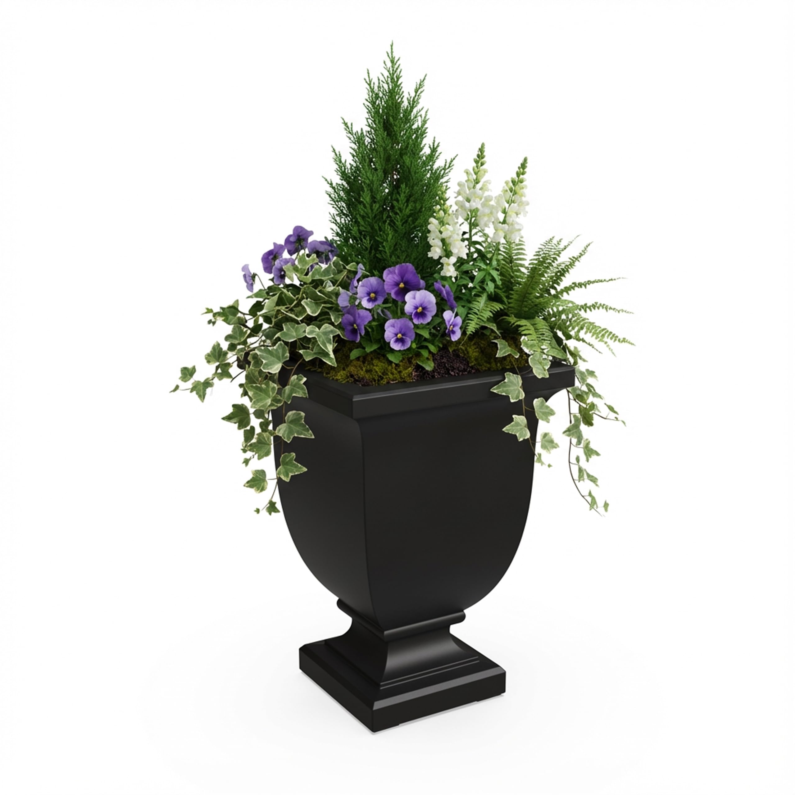 Mayne Augusta 26in Self-Watering Tall Square Urn Planter