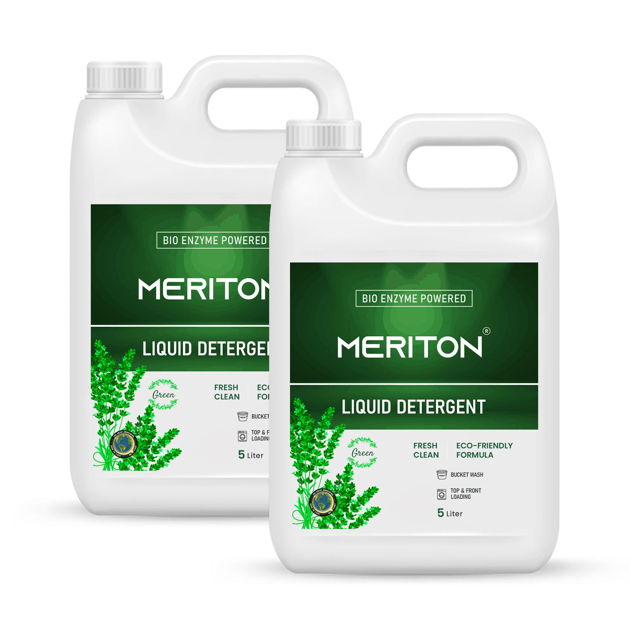 Meriton 5L-Bio Enzyme Powered Liquid Detergent For All Types Fabric | Deep Stain Removal, Fresh & Clean | Refreshing Scent | Eco-Friendly Formula | Suitable For Top & Front Load Washers (Pack Of 2)-image-47