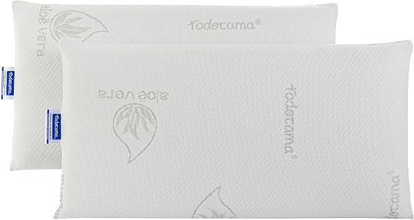 Todocama Almohada viscoelástica Aloe Vera (Pack de 2 Unidades - 70 cm) - 1