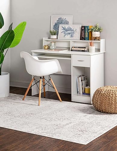 Miniatura 4 de Unique Loom Oxford Collection Alfombra de área - Bodleian (5 pies 3 pulgadas x 8 pies, rectangular, marfil gris)