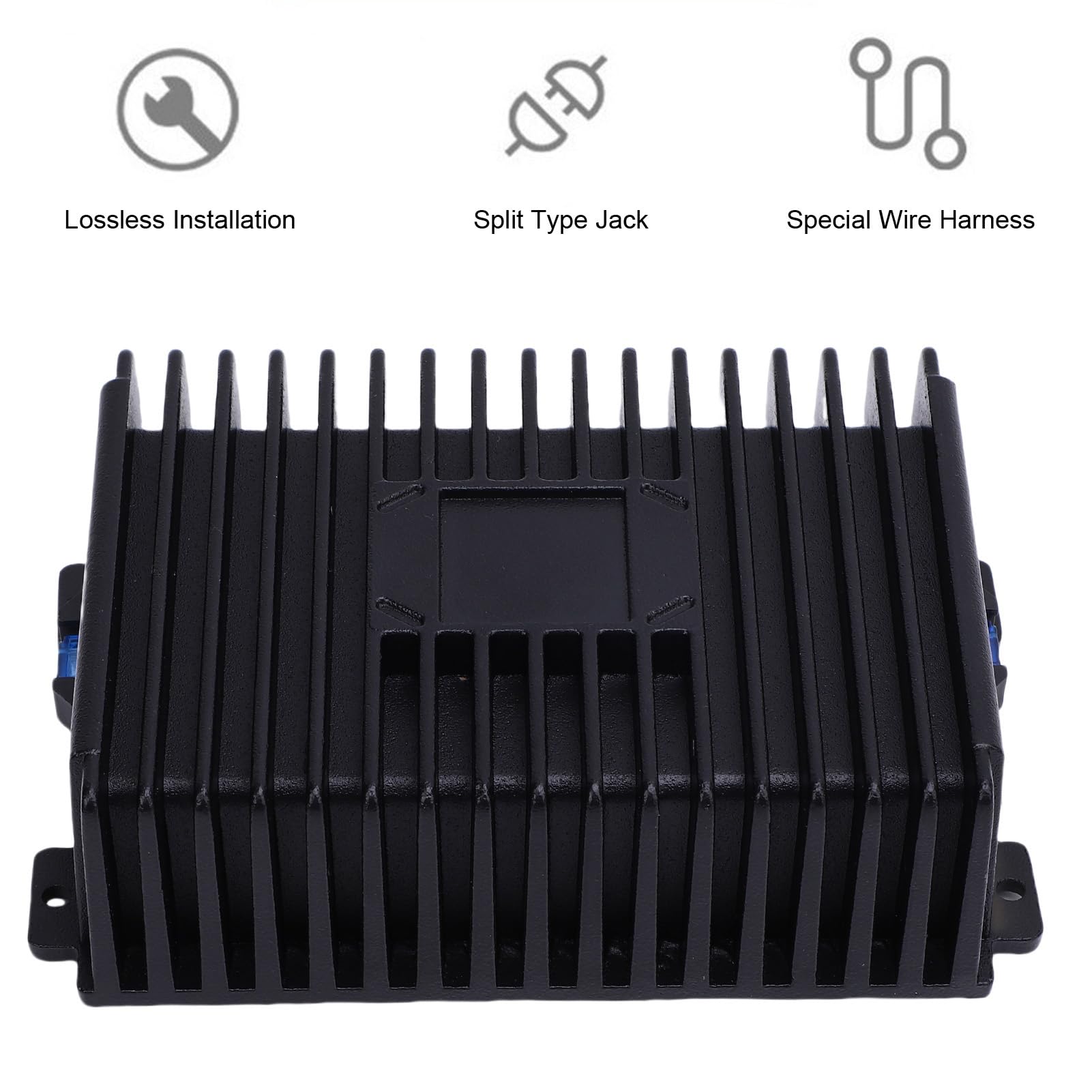 CHICIRIS Amplificador estéreo para coche, amplificador de potencia de audio de 4 canales con carcasa de aleación de aluminio, tecnología DSP para Android de pantalla grande