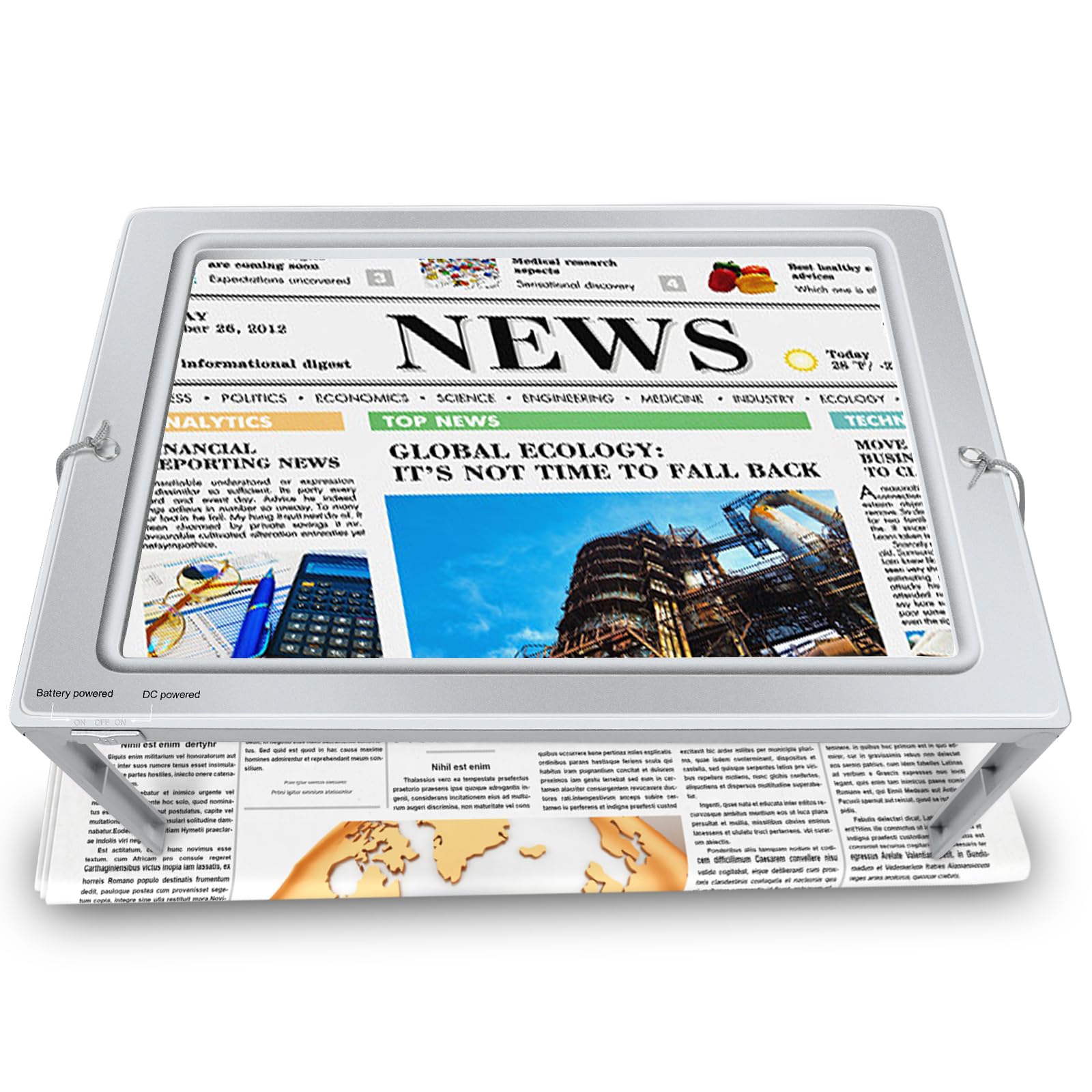 Large Magnifying Glass for Reading, 10x6 inches Large Full Book Page Rectangular 50 LED Lights Foldable Desktop Magnifiers,Hands Free Magnifier Provide Full Viewing Area for Low Vision and Seniors