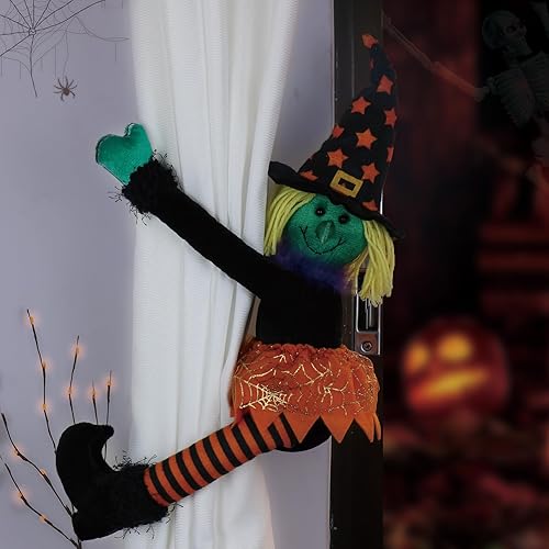 Miniatura 3 de Decoración para árbol de bruja de Halloween, adornos colgantes para árbol de Halloween, corbata de cortina de Halloween y botella de vino con