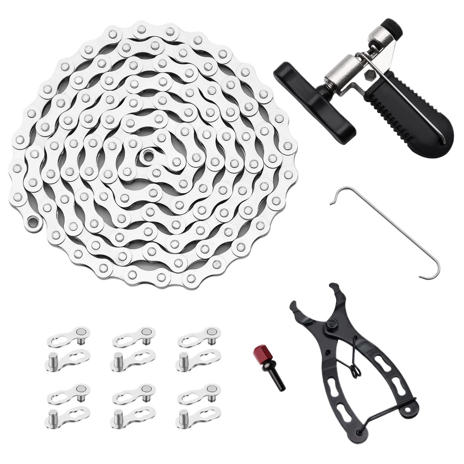 Chaîne de vélo 6/7/8 vitesses kit réparation accessoires cyclisme débutant - 8