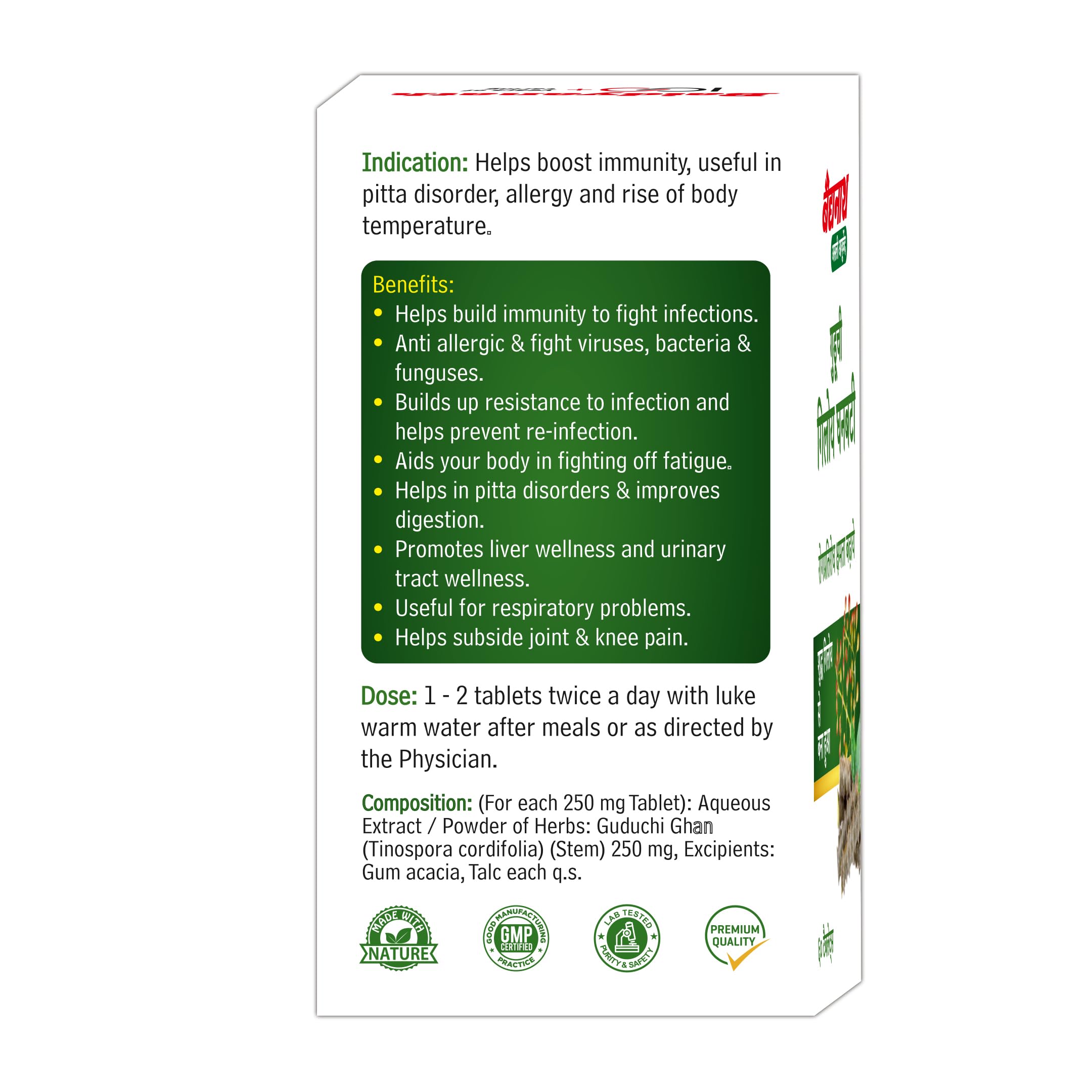 Baidyanath Giloy Ghan Bati 60 Tablets | Boosts Immunity & Digestion | Ayurvedic Guduchi Tablets for Fever, Detox, Acidity & Skin | Herbal Supplement for Health & Wellness | (Pack of 2) 2