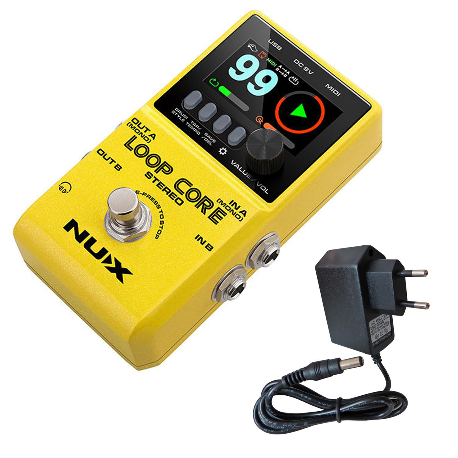 Nux Loop Core - Dispositivo stereo per chitarra e basso + alimentatore di rete Keepdrum