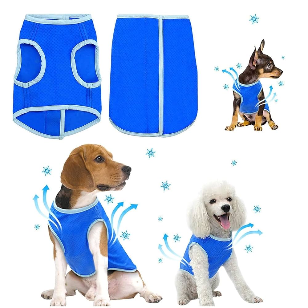 Dog Summer Cooling Vest, Dog Cooling Vest, Breathable Mesh Cooler Dog Puppy Ice Vest Fcy