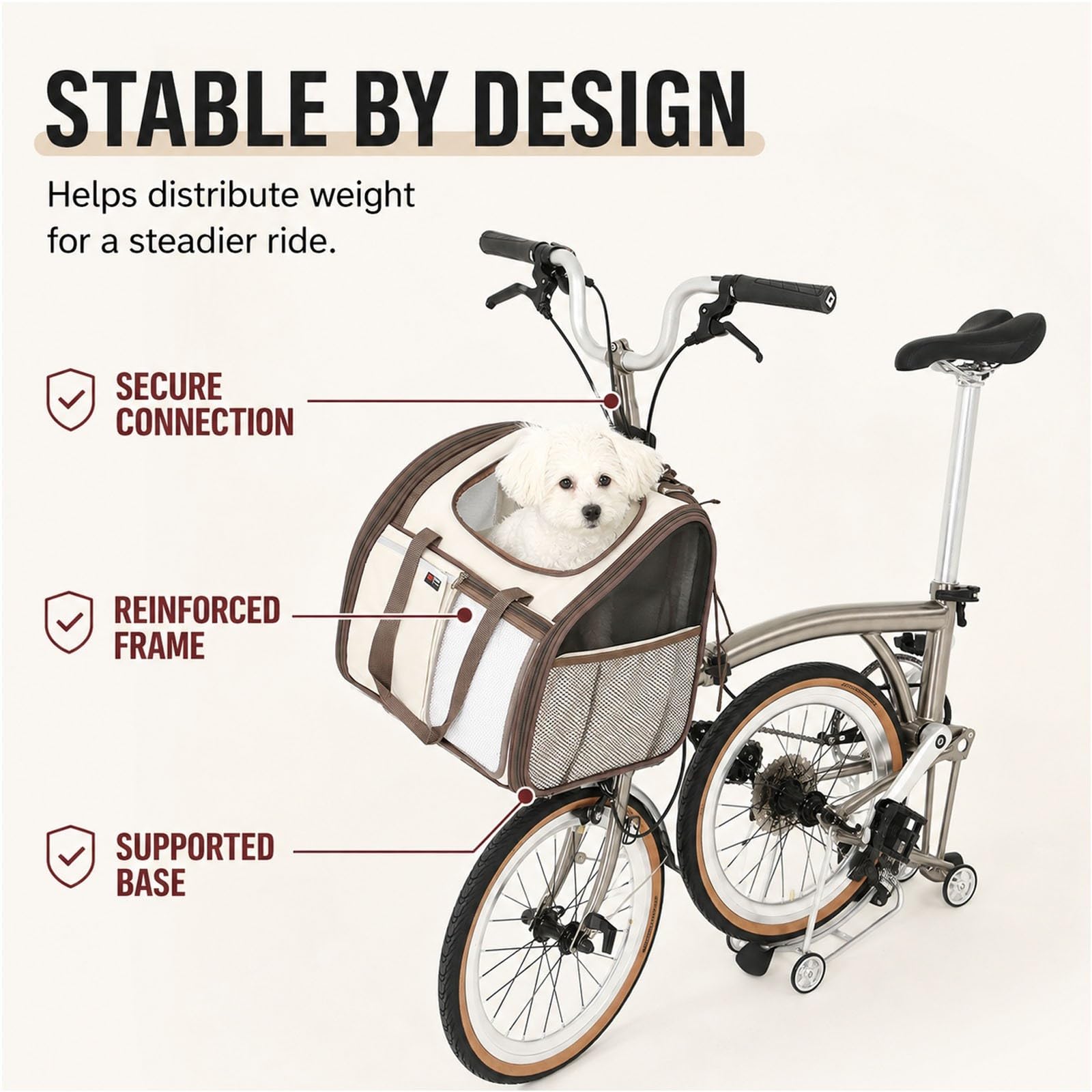 Cesta para Bicicleta para Perros, Transportín Plegable para Gatos Y Perros