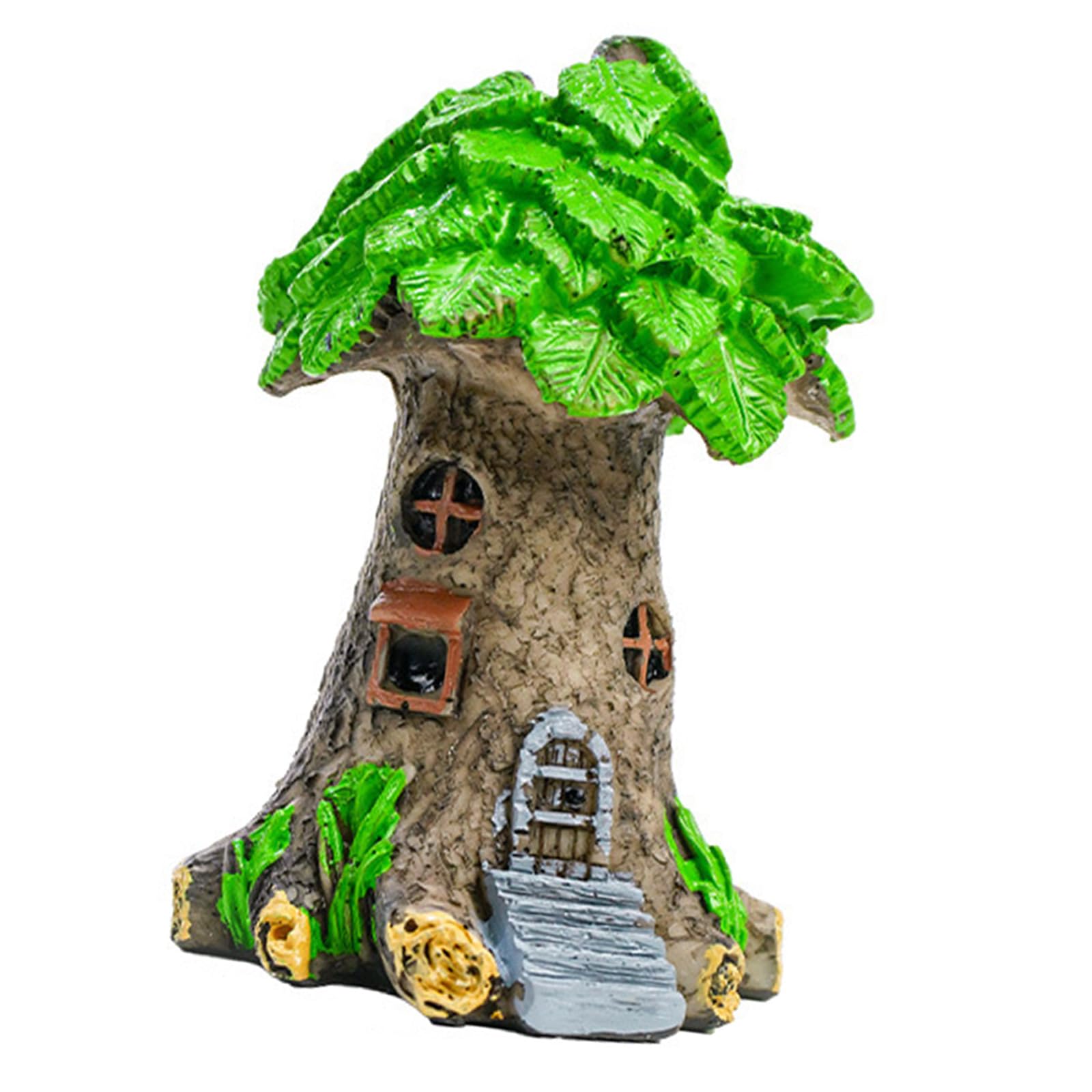 WAGHAVEN Detailed Miniature Tree Figure Artistic Composition Tree Resin Texture Perfect for Terrariums Setups and Bookshelf Styling Worktop Miniature