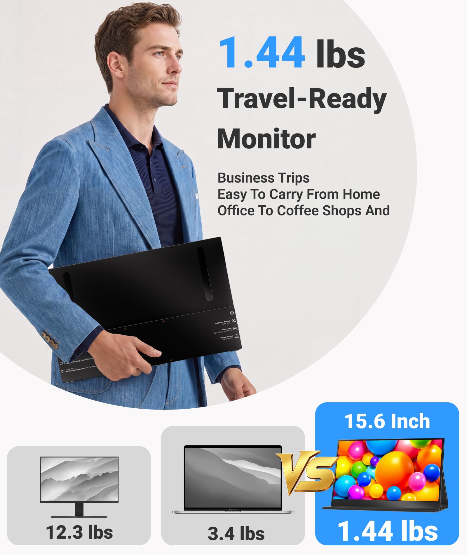Amazon.com: Ingnok Portable Monitor for Laptop,15.6'' 1080P, with