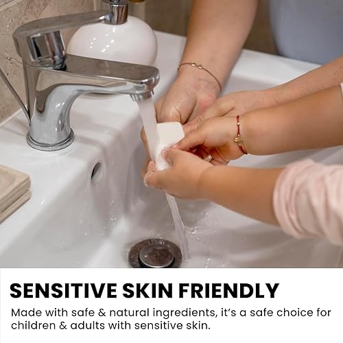 Miniatura 5 de Barra de jabón de leche de cabra para piel seca y sensible, cuidado de la piel 100% natural y orgánico, enriquecido con manteca de karité, uso en