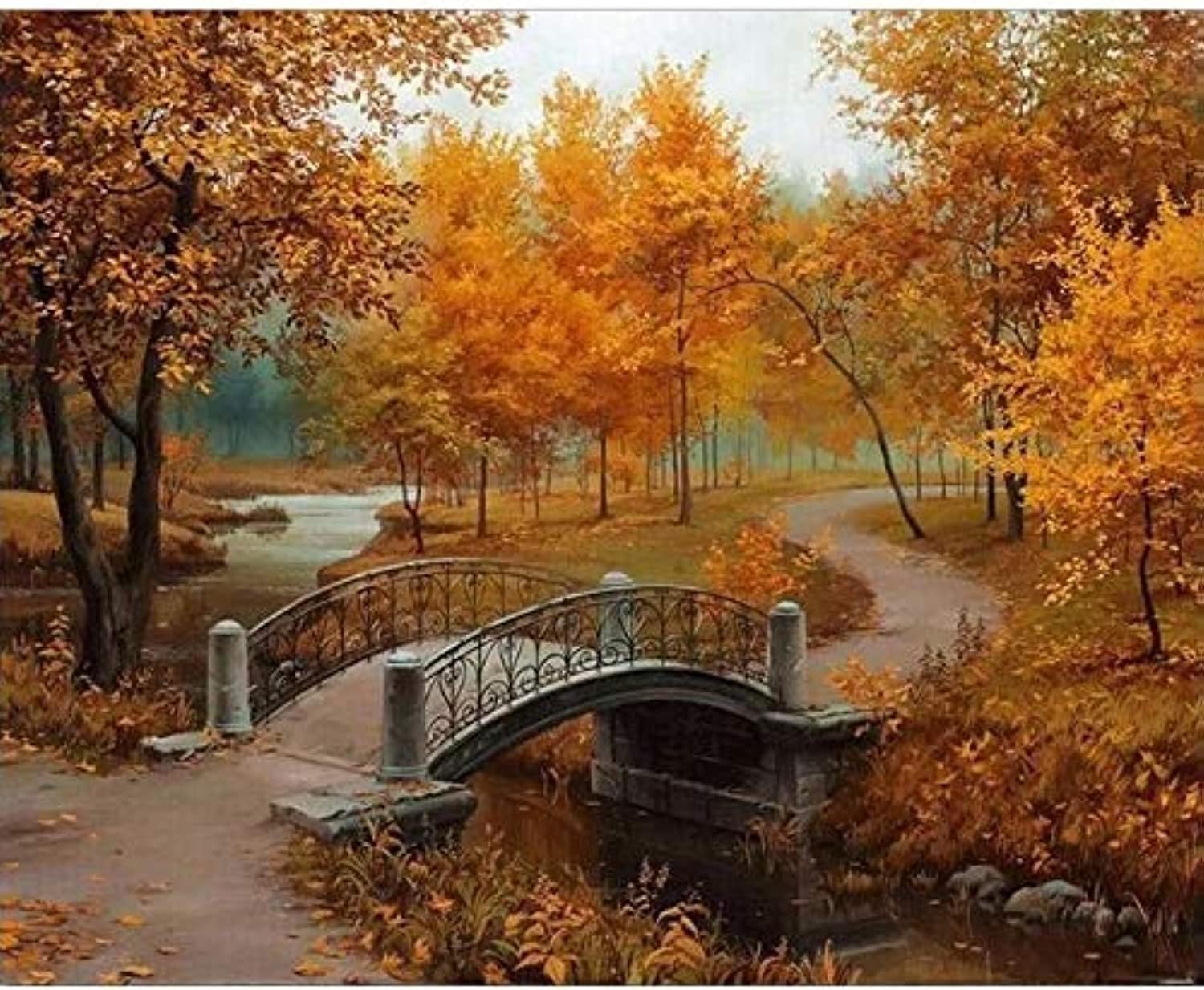 Oil Painting DIY Paint by Number Kit for Autumn Scenic