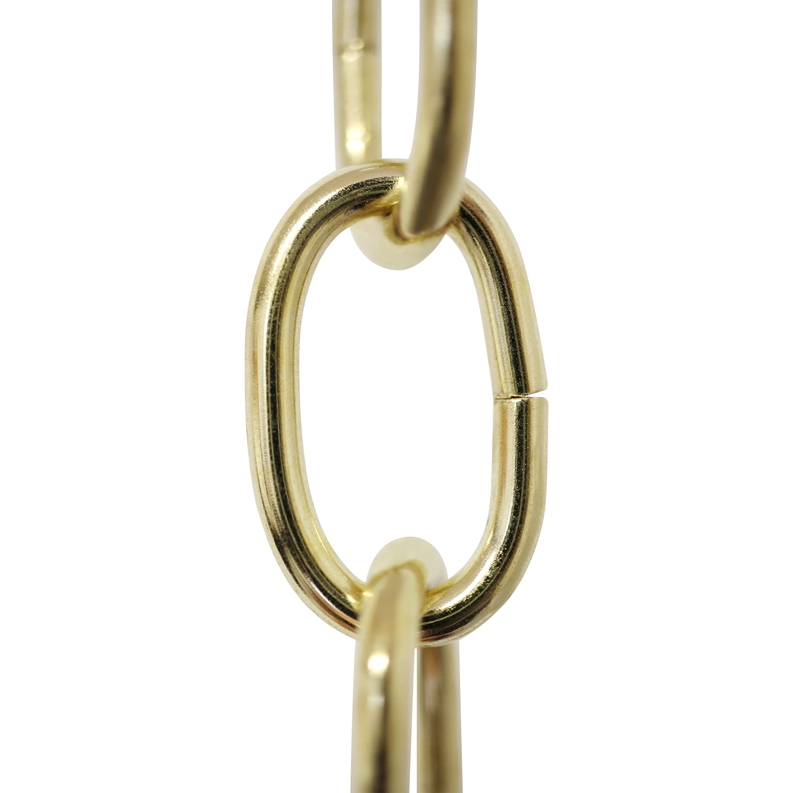 RCH Hardware CH-S56-11S-PB-3 |9 Gauge Steel Chandelier Chain for Lighting and Hanging Fixtures - Standard Links (3 ft/1 Yard, Polished Brass)