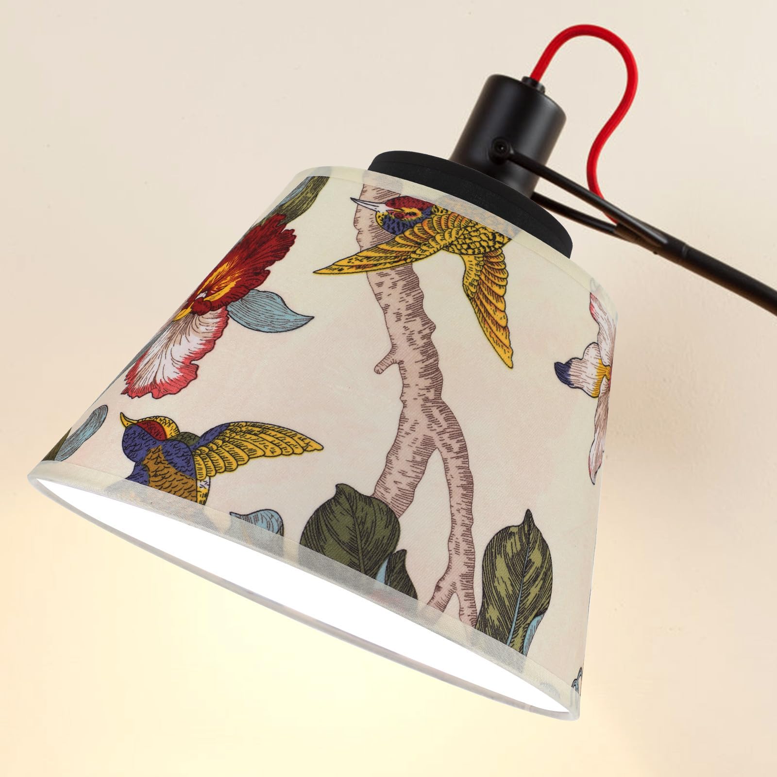 Gewebe E27 Lampenschirm Blumenmuster aus für Tischlampe