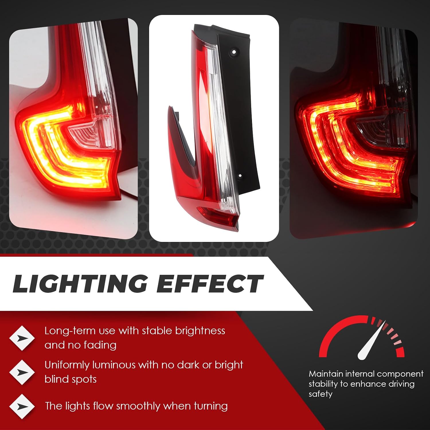 Nakkaa Tail Lights Assembly Outer Left Side Compatible with CR-V CRV 2017-2019 Driver Rear Brake Lamp HO2804113 33550TLAA01 33550-TLA-A01 (Left)