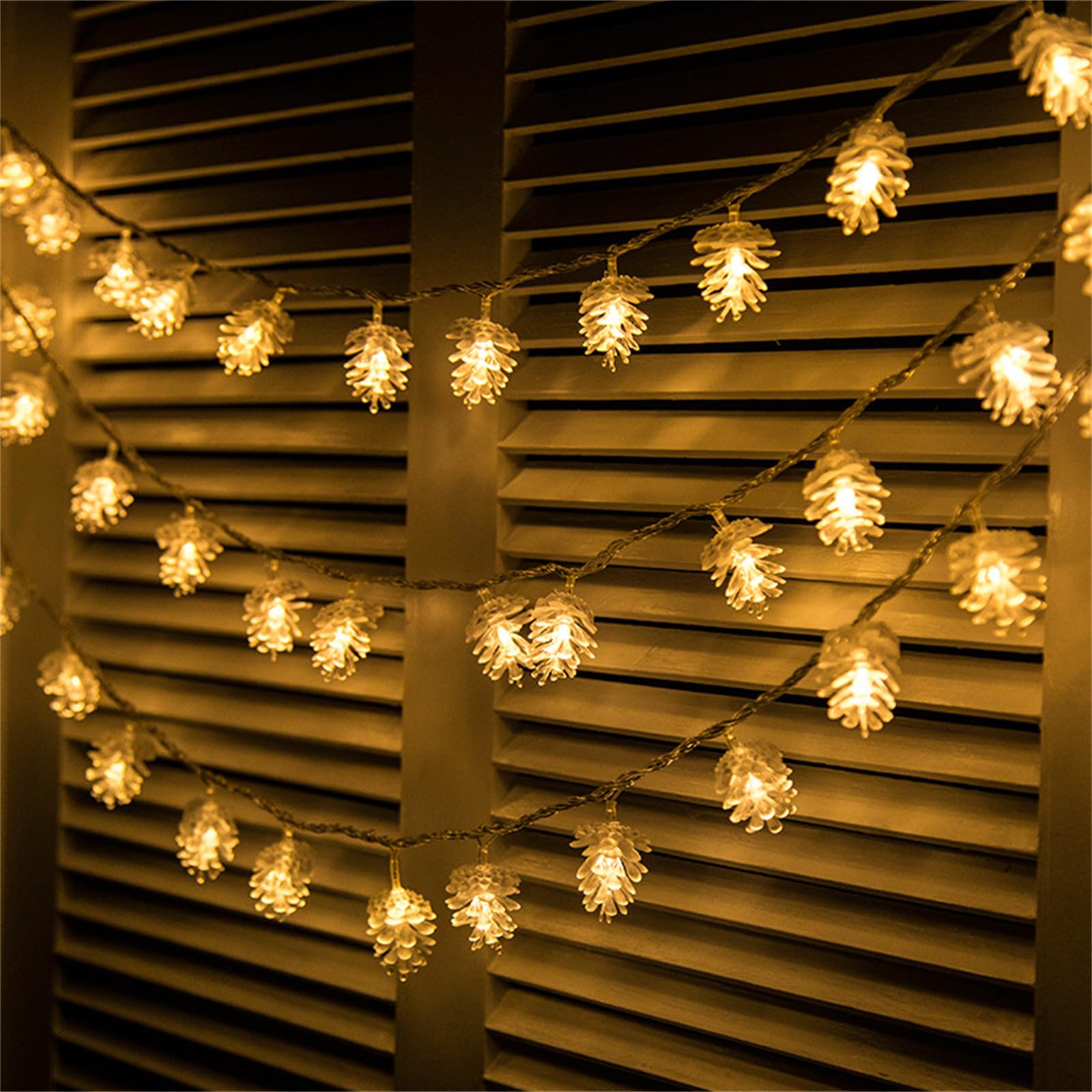 Mateju Catena Luminosa Esterno Solare, Catena Luci Esterno LED Energia Solare Impermeabile con 8 Modalità per Balcone Gazebo Terrazzo Patio Festa (Pigna bianco caldo,32M/300LED)