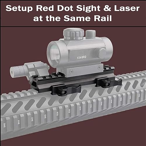 Miniatura 5 de 360 Tactical Soporte elevador Picatinny de 90 y 45 grados de alta resistencia con liberación rápida, para visores de puntos rojos y óptica, uso QD