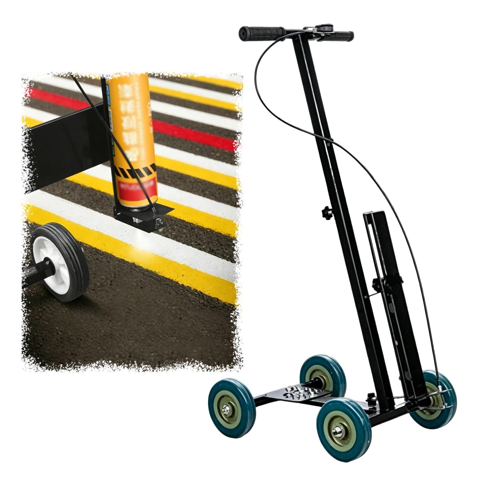 GTHTUHFD Road Line Marking Machine Inverted Spray, Asphalt Track Paint Striper Manual For Parking Lots Highways Sports Courts