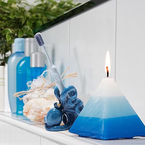 Miniatura 9 de Hodao Soporte para cepillos de dientes para niños, soporte para lápices de resina, soporte de cepillo de un solo diente para encimera de tocador,