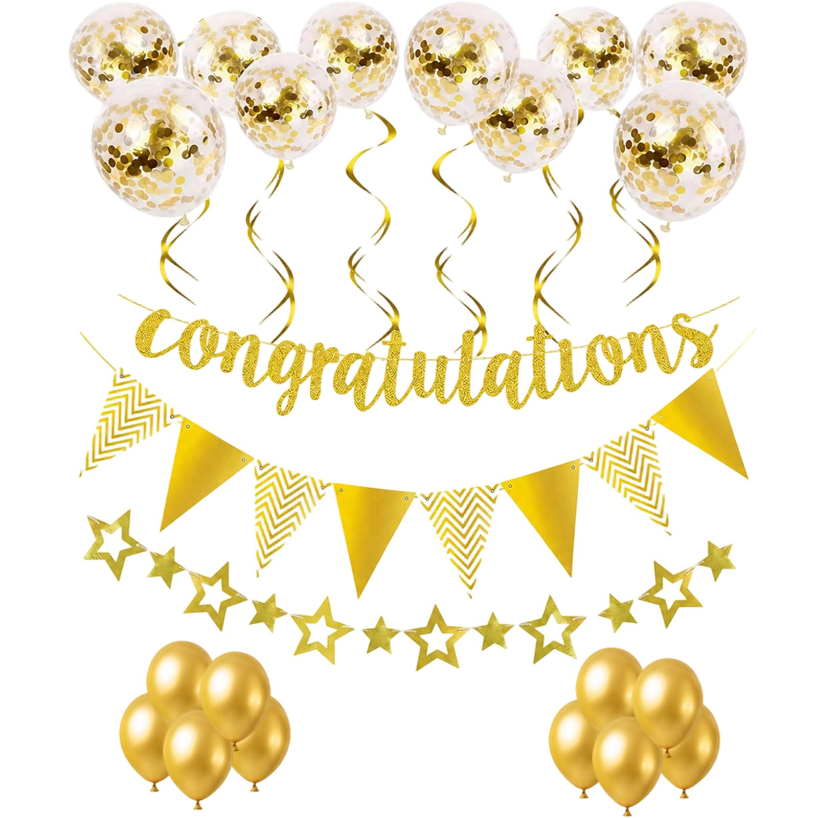 23 PCS Congratulations Banner, Congratulations Balloons, Congratulations Banner, Graduation Party Decorations for Engagement Proposal Anniversary Retirement Milestone Event Decor