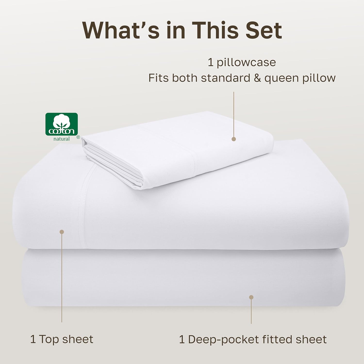 California Design Den Deep Pocket Twin Sheets Set - Luxury 600 Thread Count 100% Cotton Sateen, Twin Sheet Set with All Around Elastic for a Snug Fit, Hotel Quality Bedding - White - Image 3