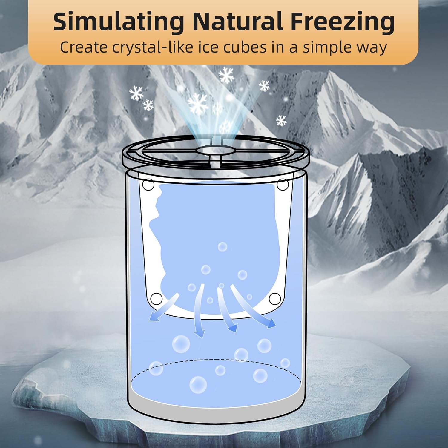 Clear Ice Cube Maker, 2" Stainless Steel Clear Ice Maker for Old Fashioned Whiskey lover, Bourbon, Whiskey, Cocktail Gifts for Men on Birthday or Holiday, Easy-Release Ice Ball Maker Mold