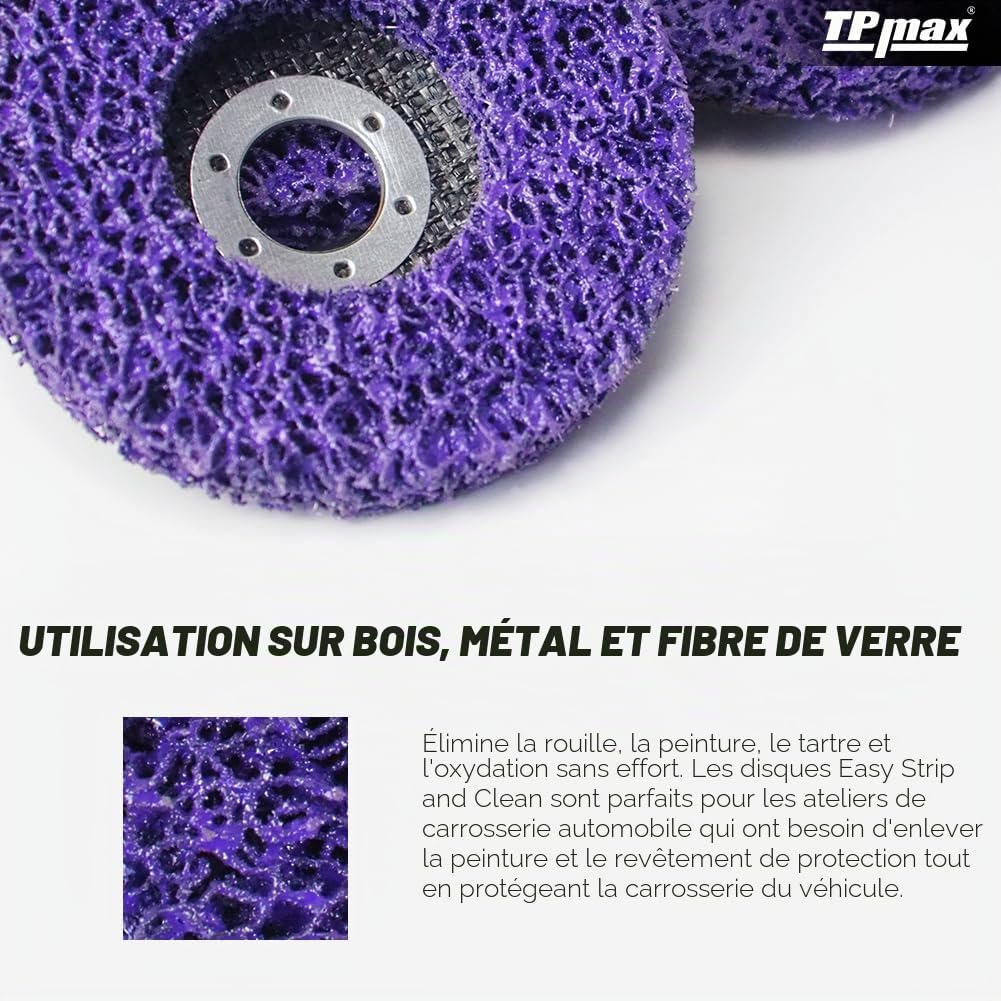 5 Pièces Disques de Nettoyage 125 mm, Dérouillant Disque Abrasif pour Meuleuse d'Angle, CSD Disque pour Métal, Pierre, Bois et Plastique