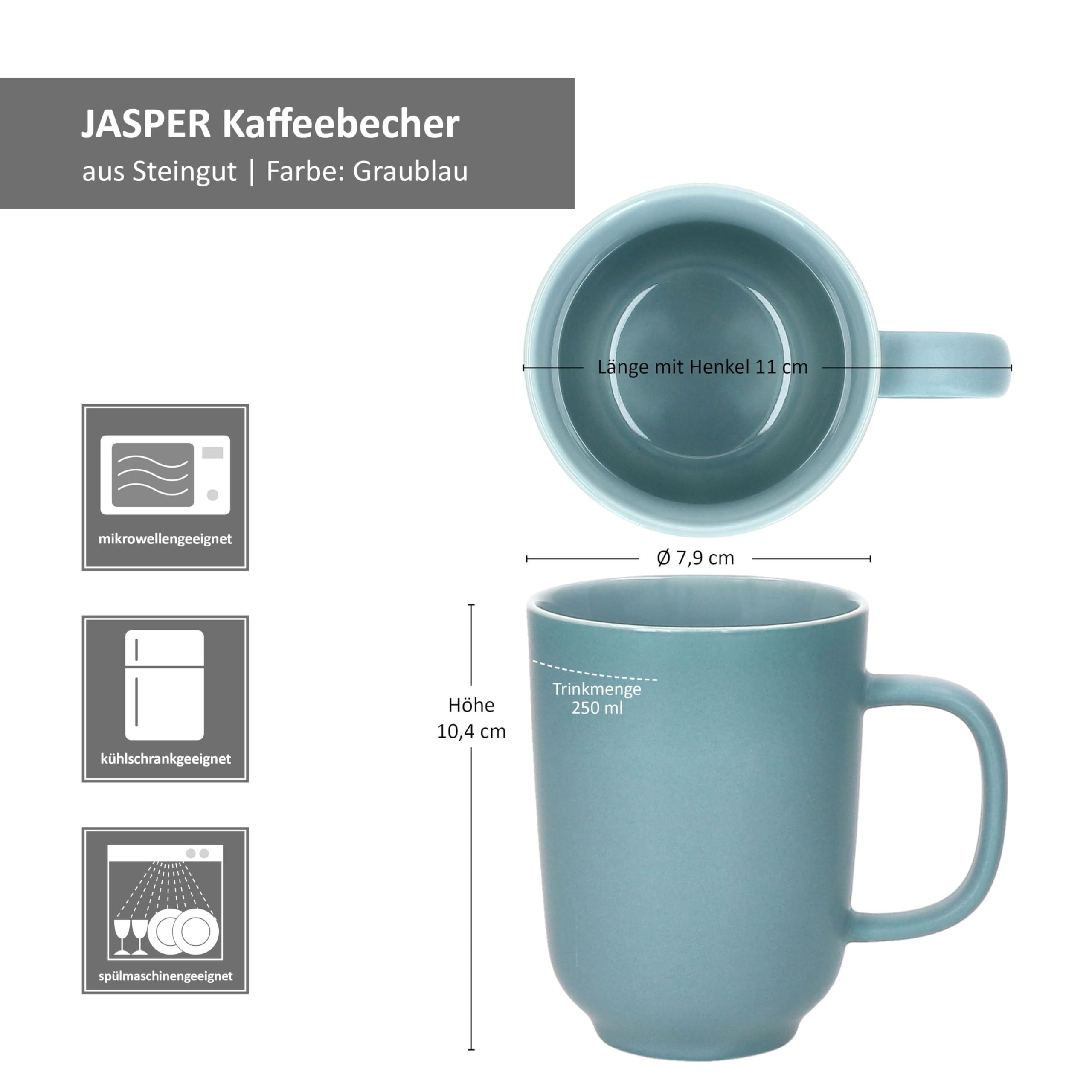 Ritzenhoff & Breker Jasper kubek do kawy szaro-niebieski 250 ml zestaw 60