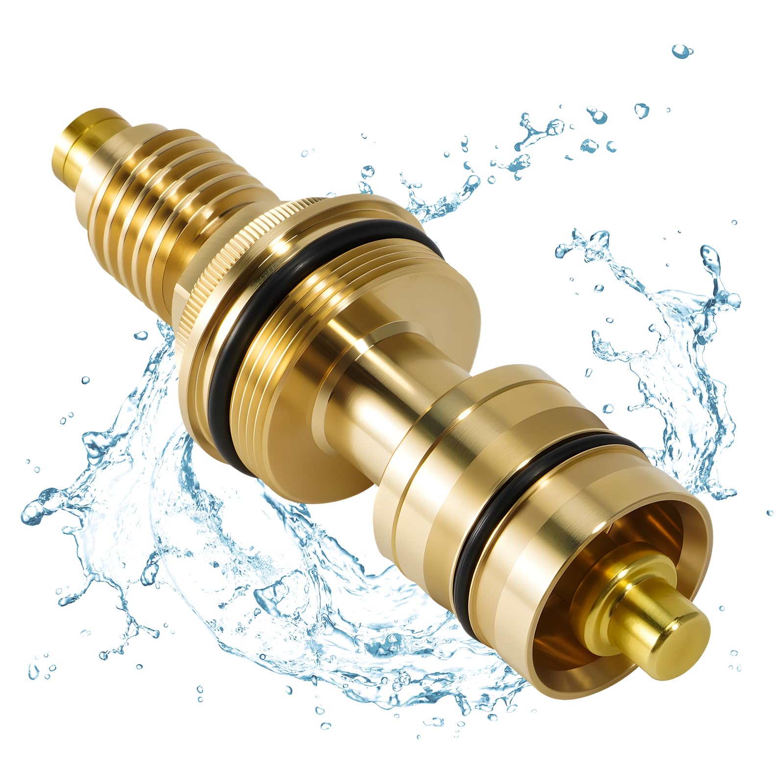LEAPTREND 47310000 - Termoelemento cromado universal de latón de 3/4 pulgadas, apto para válvula termostática Grohe de cartucho de parafina de ducha, piezas de reparación y sistemas termostáticos