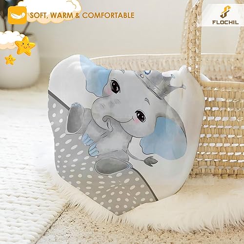 Miniatura 3 de FLOCHIL Manta de bebé personalizada para niños, manta de bebé personalizada con nombre, manta de bebé de elefante personalizada, regalo para baby