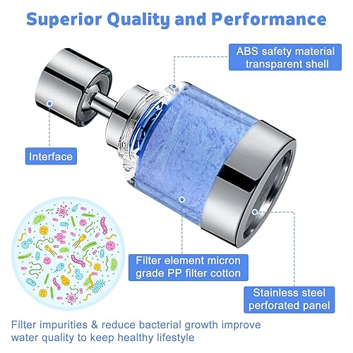Miniatura 4 de Paquete de 3 grifos de filtro de agua para fregadero, purificador de agua giratorio de 360, filtro de grifo de baño que elimina el agua dura con