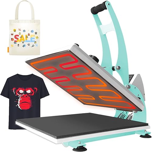 Heat Press 15x15, Double Tube Heating Sublimation Heat Press Machine for T Shirts, Clamshell Digital T Shirt Press Machine, Heat Press for Sublimation & Heat Transfer Vinyl