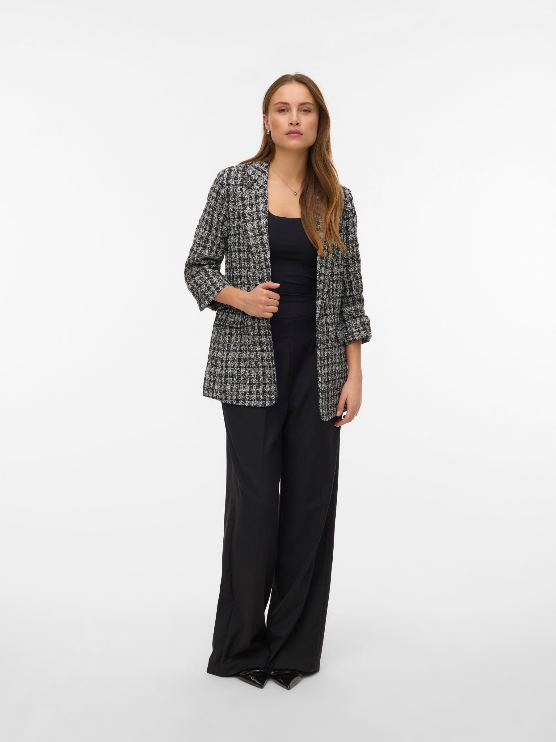 VERO MODA Vmfrida 3/4 Regular Blazer Noos, Nero, 40 Donna