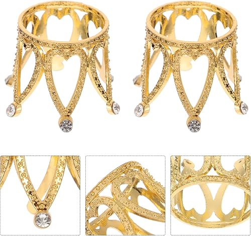 Miniatura 6 de BESPORTBLE Soporte de exhibición de bola de cristal transparente, 2 unidades, con forma de corona, diamantes de imitación, soporte para huevos de