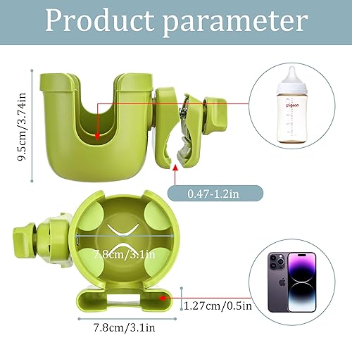 Miniatura 2 de Suranew Portavasos ajustable para cochecito con soporte para teléfono para cochecito de bebé para miembros de la familia