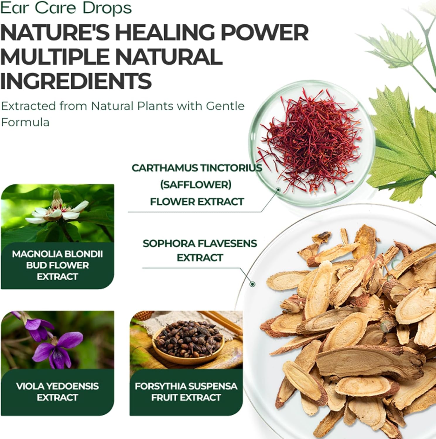 2 Pcs Advanced Ear Care Drops with Natural Botanical Extracts, Kreain Nature Gentle Daily Ear Drops for Earwax Softening, Itch Relief & Optimal Ear Hygiene | Non-Irritating & Moisturizing