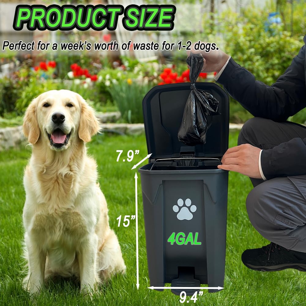 Dog Poop Trash Can - Outdoor Waste Station with Bags -2 Dog Poop Trash Can - Outdoor Waste Station with Bags -2