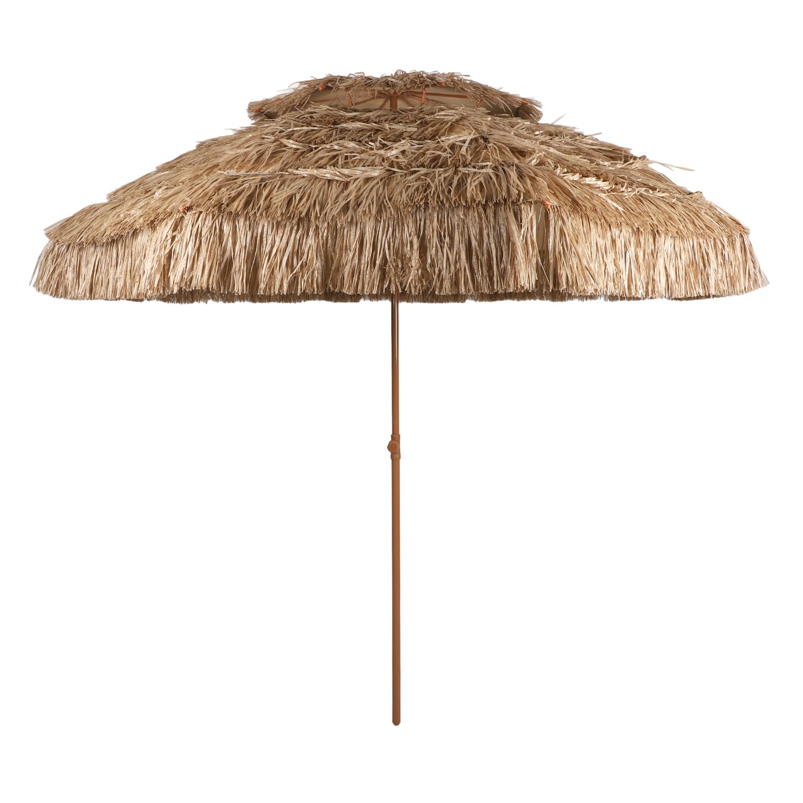 Wakects Parasol ze strzechą Słomy, Solidna Rama, Regulowana wysokość, z Szerokimi Aplikacjami, Przenośne i Oszczędnościowe, Idealne na Podwórko, Patio, Basen, plażę i Piknik