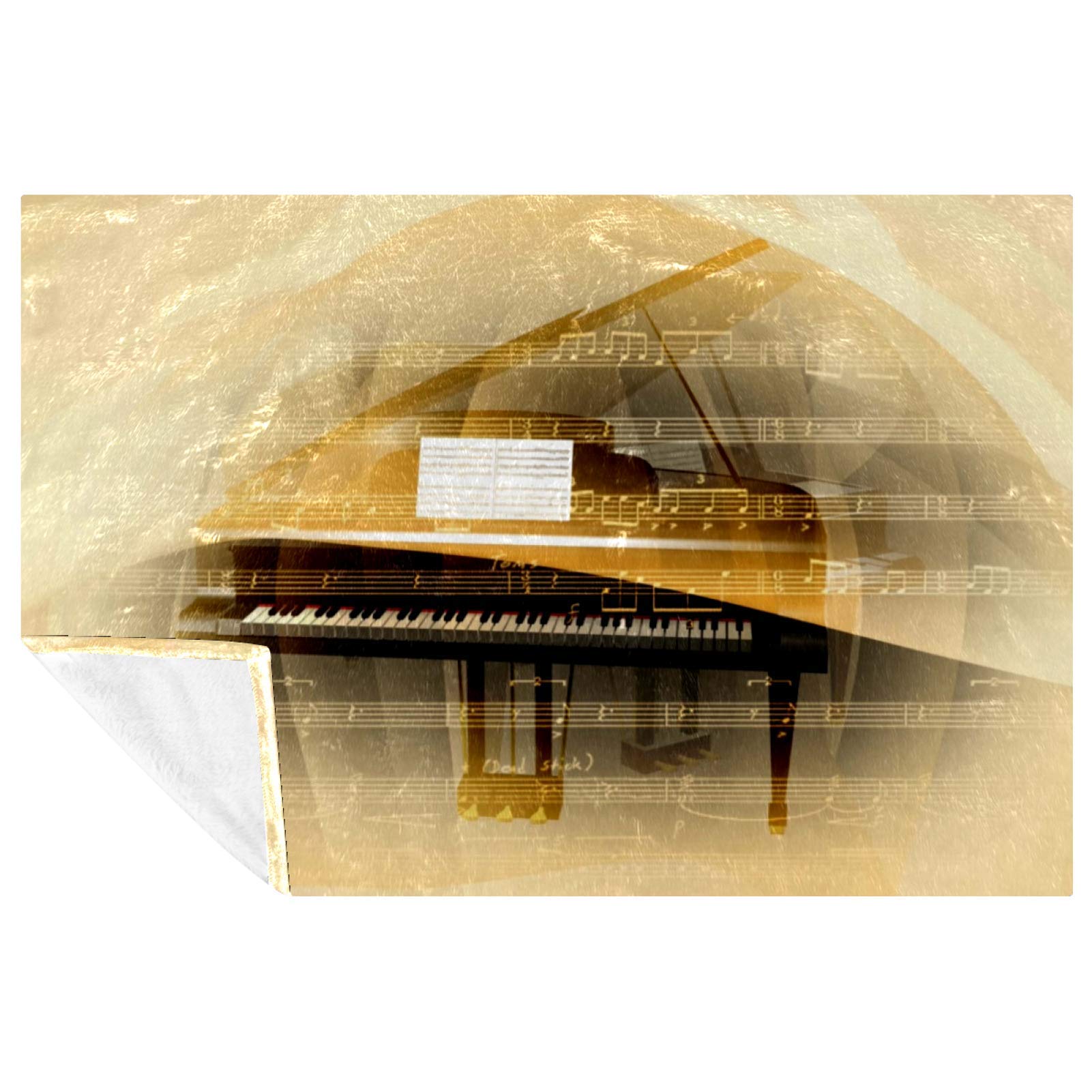 Couverture piano plaid douillet, cadeau idéal pour mélomane lit et canapé