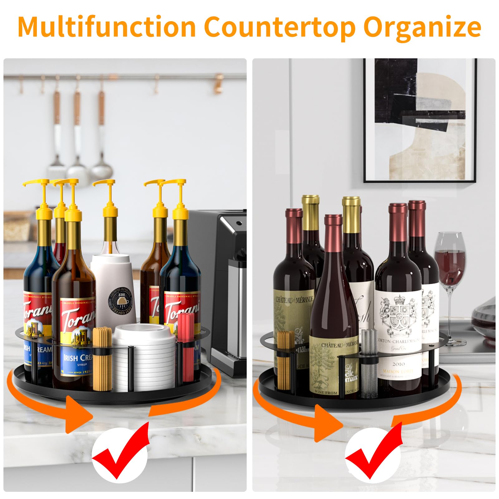 Support Rotatif Pour Sirop De Café – 8 Emplacements, Organisation Pratique Pour Bar Ou Maison - 5