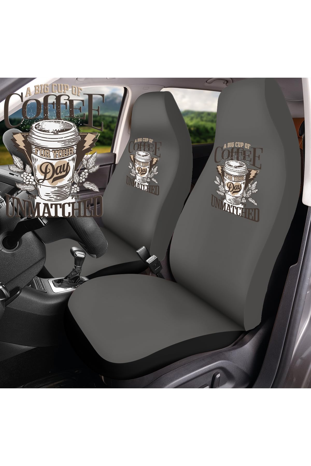 Mirsepet Subaru Xv İle Uyumlu Oto Koltuk Kılıfı Gri Penye Kahve Tasarım Logo Dtf Baskı